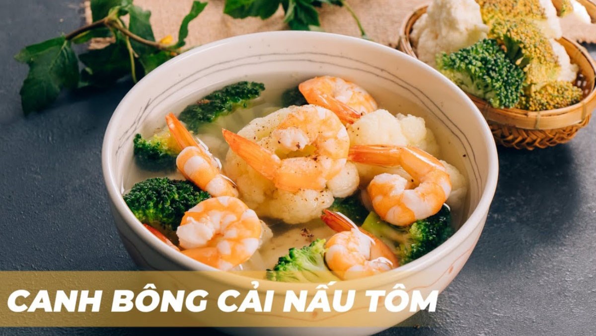 Canh súp lơ nấu tôm