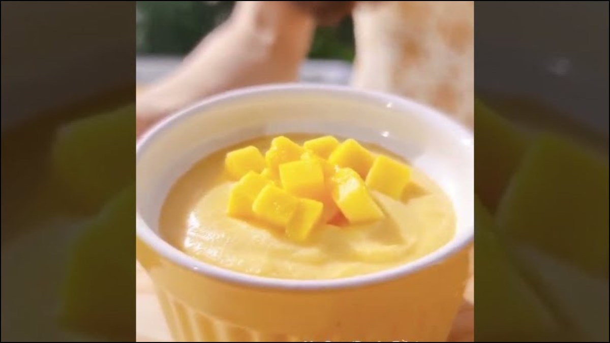 Custard xoài cho bé ăn dặm