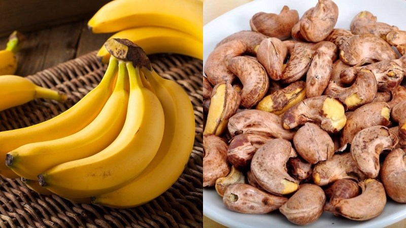 Ăn nhẹ 2: 1 quả chuối, hạt điều