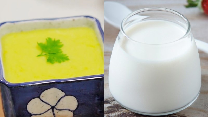 Bữa sáng: Súp khoai tây phô mai + sữa chua