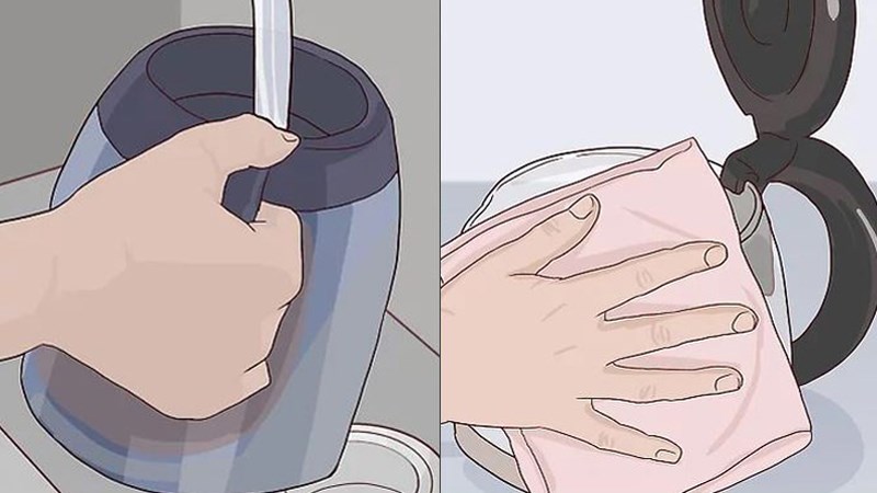 Vệ sinh b&igrave;nh, ấm đun