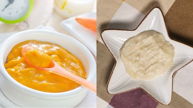 Tuần 2 + 3: Cháo trắng và củ quả hoặc cháo bánh mì