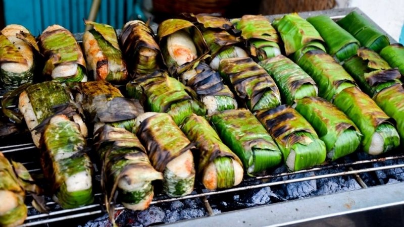 Chuối nếp nướng