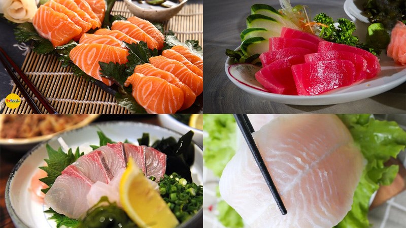 Các loại hải sản làm sashimi