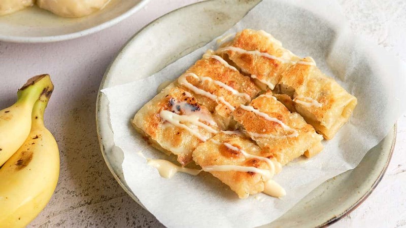 Bánh xếp chuối Thái Lan (Banana Roti)