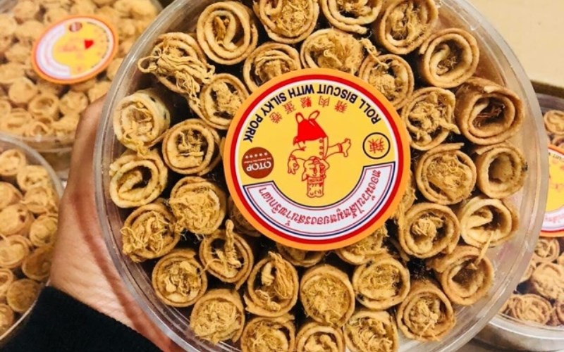 Bánh cuộn chà bông heo Thái Lan
