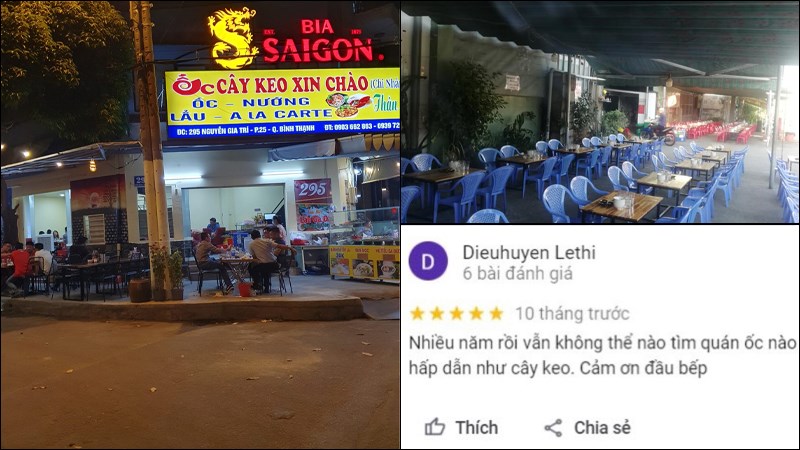 Không gian quán Ốc Cây Keo