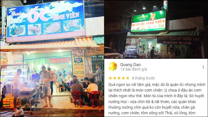 Không gian quán Ốc Sinh Viên