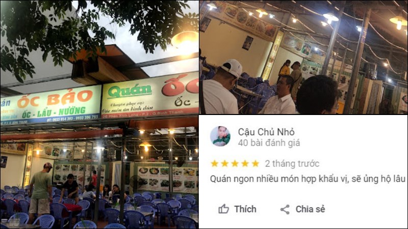 Không gian quán Ốc Bảo