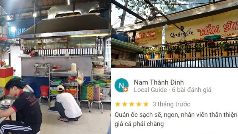 Không gian quán Ốc Mắm Sữa