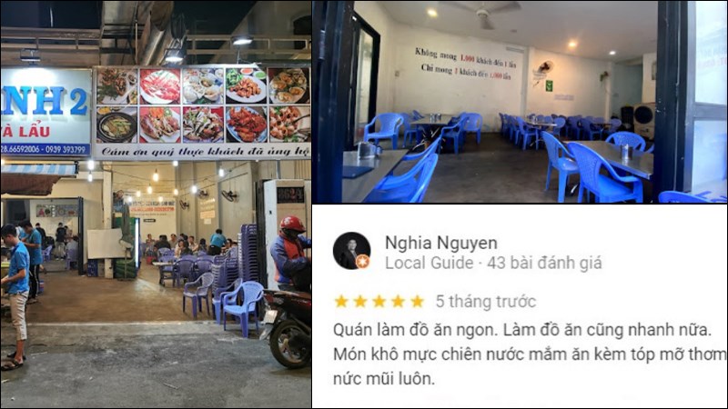 Không gian quán Ốc Khánh 2