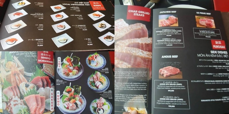 Menu Nhà hàng Sorae 