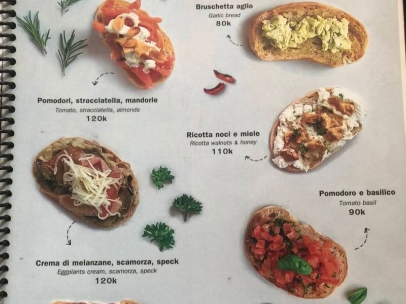 Menu Nhà hàng Pendolasco