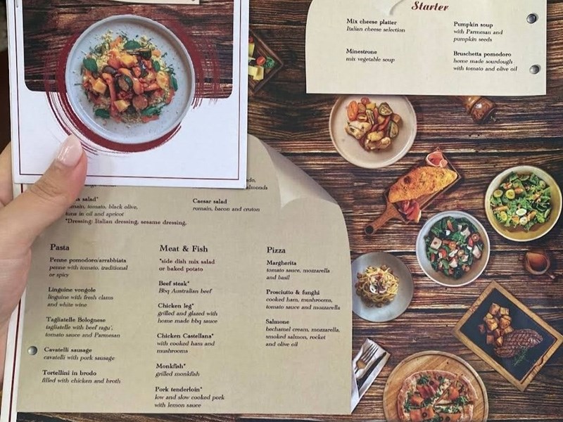Menu Nhà hàng Pendolasco