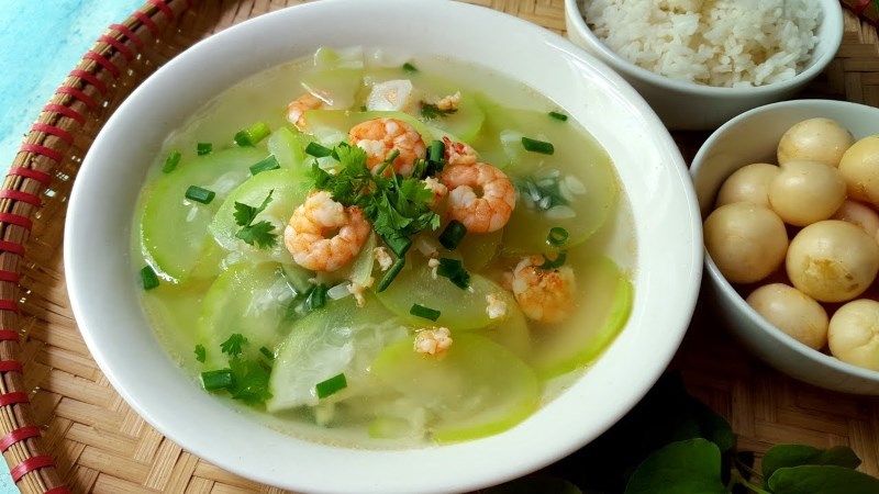 Canh bấu nấu tôm