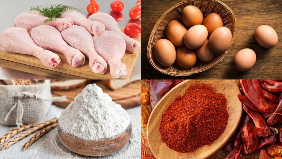 Fried chicken ingredients