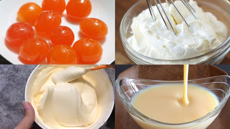 Nguyên liệu làm kem trứng muối phô mai