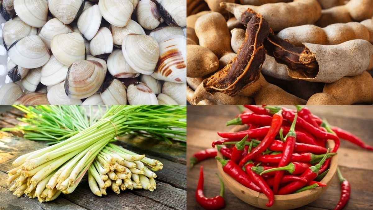 Nguyên liệu món ăn nghêu hấp thái