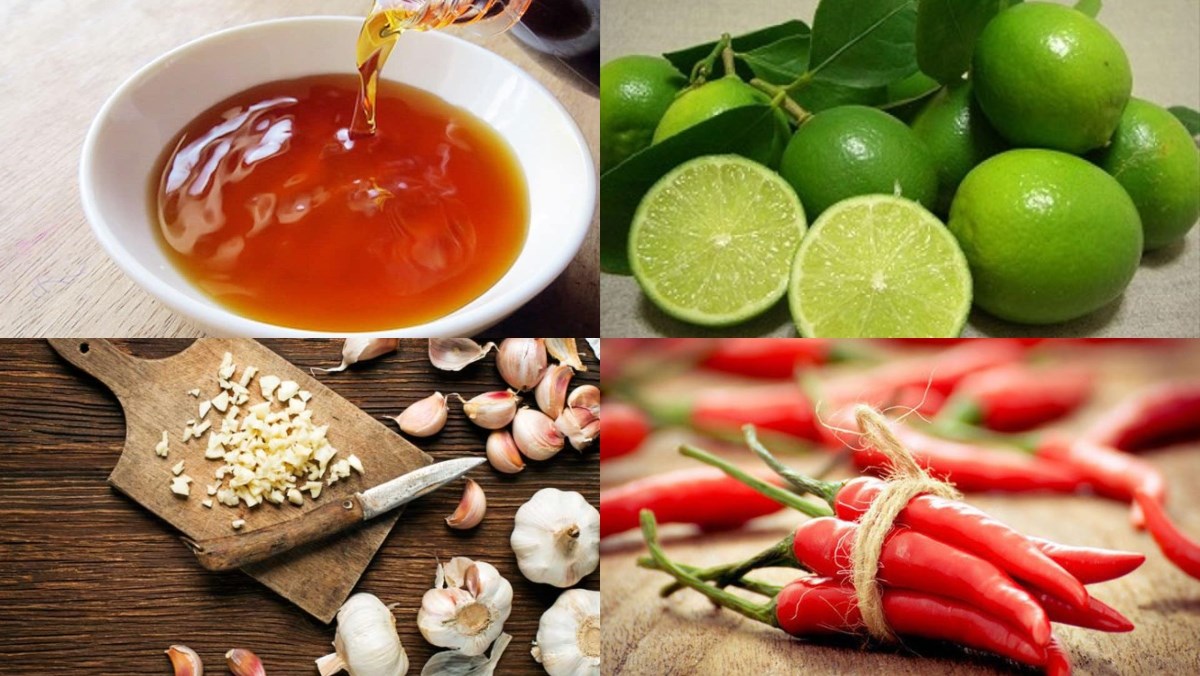 Nguyên liệu món ăn nước chnóng gỏi cuốn