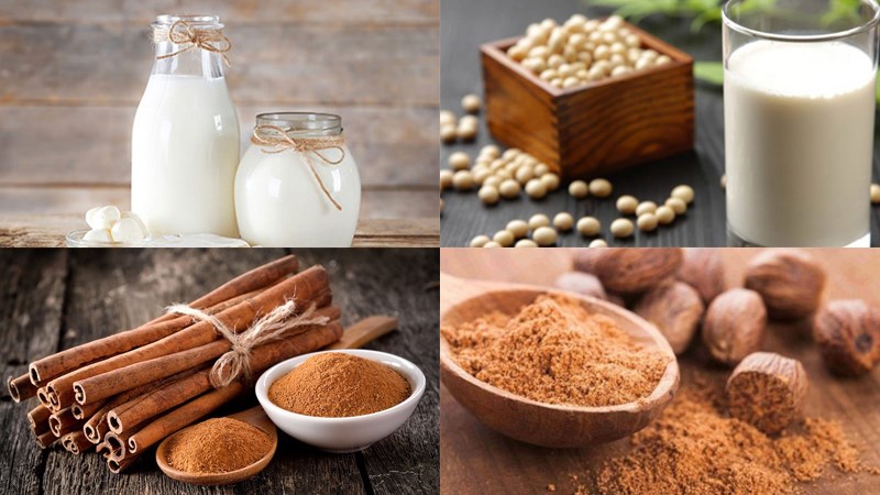 Nguyên liệu làm sữa quế nhục đậu khấu