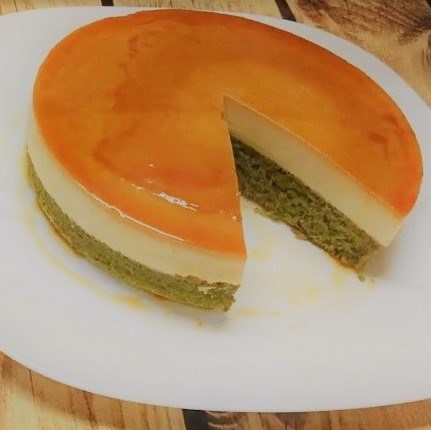 Bước 8 Thành phẩm Bánh bông lan flan trà xanh