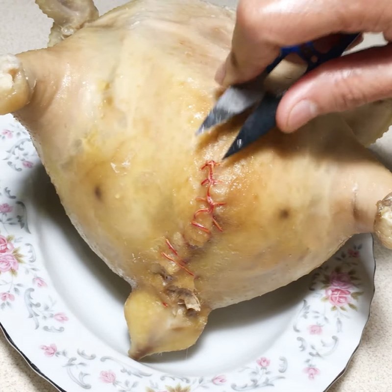 Bước 5 Hấp chả Gà rút xương nhồi jambon