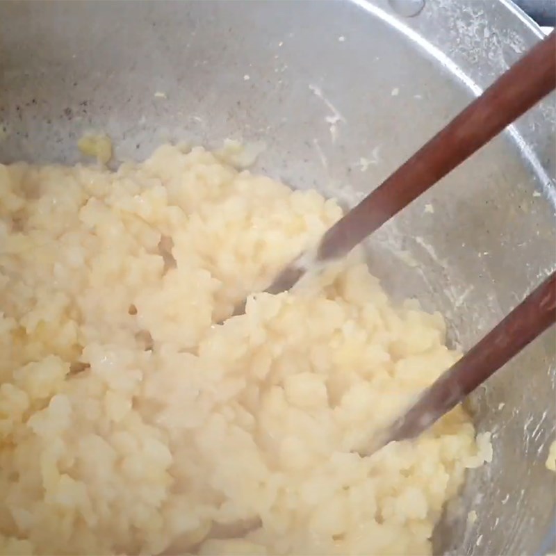 Bước 1 Hấp chín đậu xanh và khoai lang tím Bánh Quy khoai lang tím