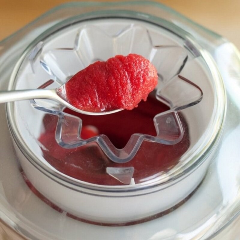 Bước 3 Làm đông kem dâu Kem dâu đá bào