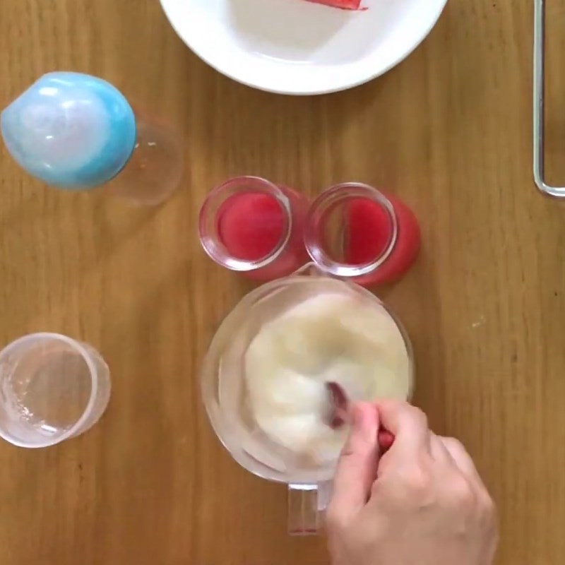Bước 5 Làm pudding sữa Pudding dưa hấu