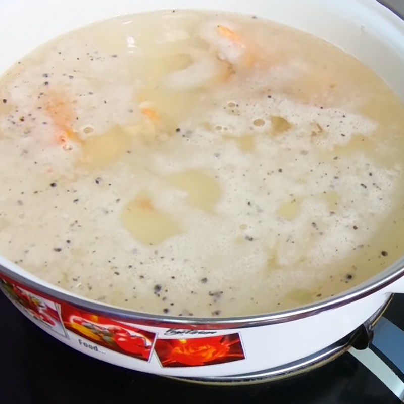 Bước 3 Nấu canh Canh mồng tơi mướp