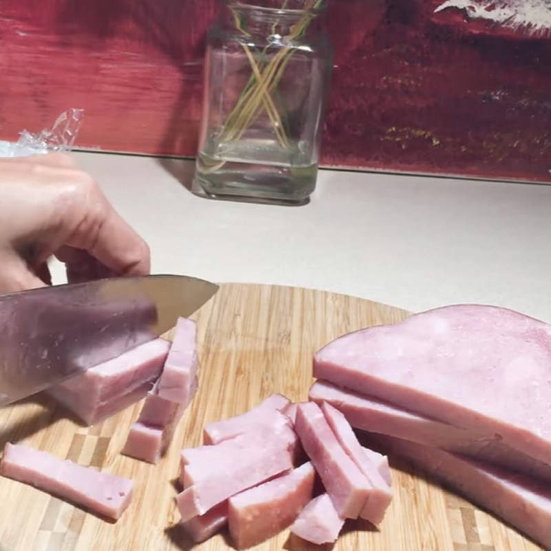 Bước 4 Nhồi chả Gà rút xương nhồi jambon