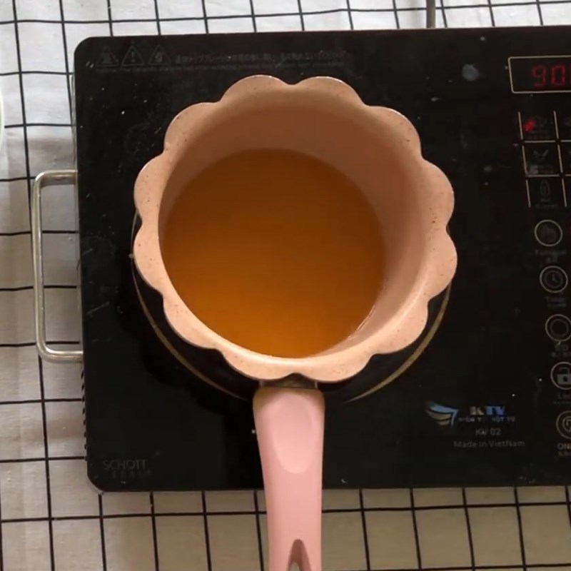 Bước 5 Pha và đổ khuôn pudding cam Pudding cam