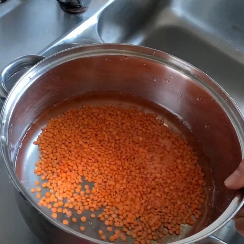 Bước 1 Sơ chế nguyên liệu Cháo đậu lăng