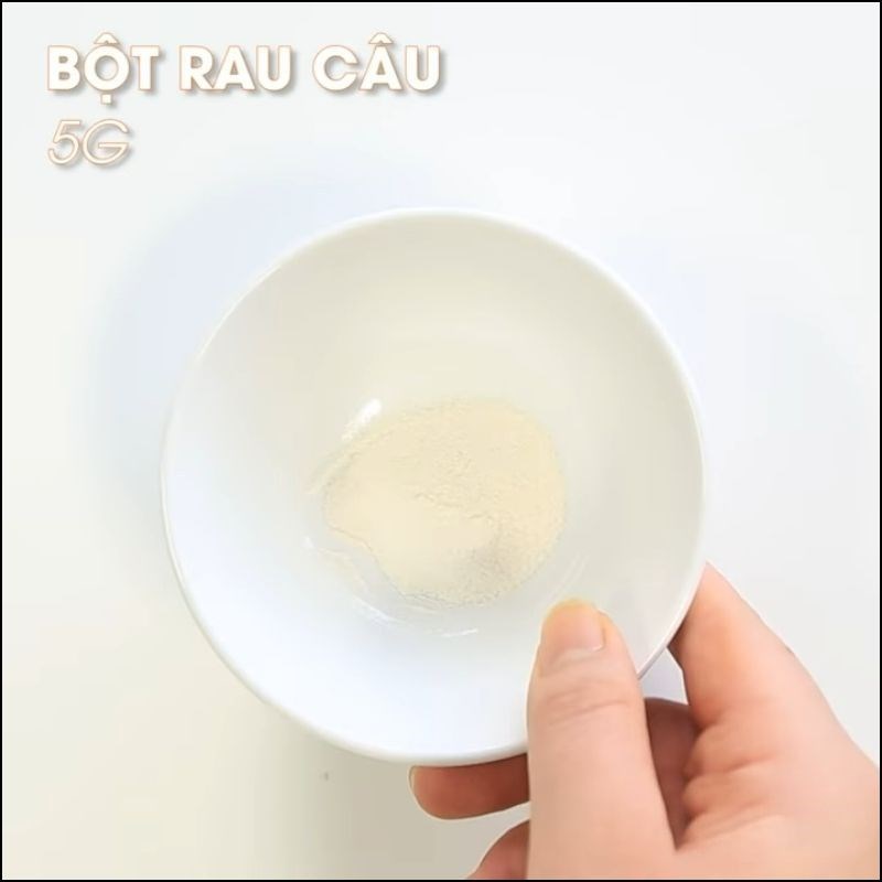 Bước 1 Trộn bột rau câu và đường Thạch lá dứa