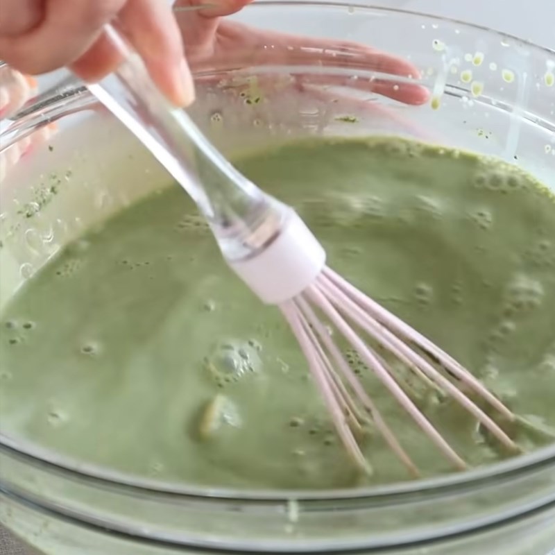 Bước 2 Trộn hỗn hợp pudding Pudding matcha không cần gelatin