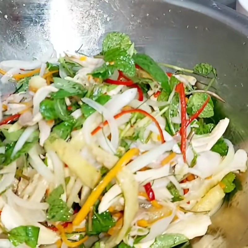 Bước 4 Trộn nộm gà Nộm gà xé phay
