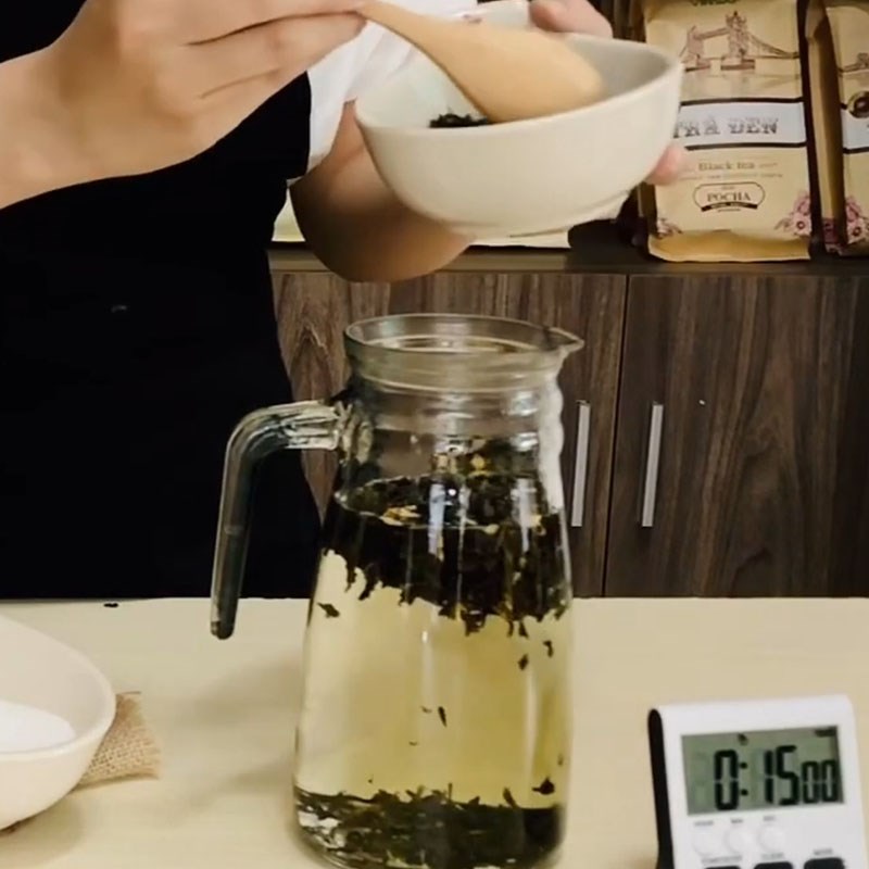 Bước 1 Ủ trà Trà sữa lài