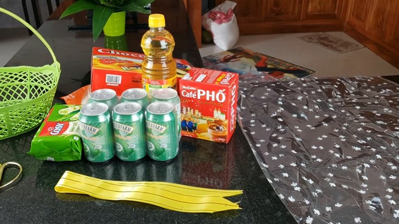 Nguyên liệu món ăn cách gói giỏ quà bánh kẹo