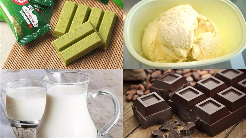 Nguyên liệu làm kem kit kat matcha trà xanh