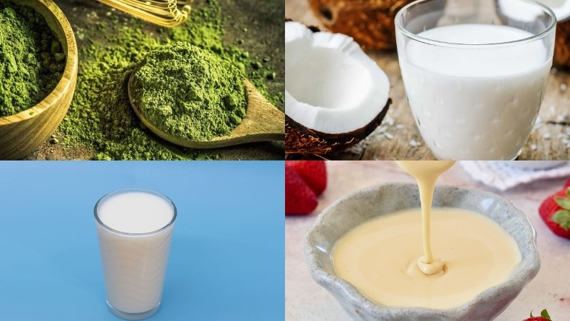 Nguyên liệu làm matcha cốt dừa 