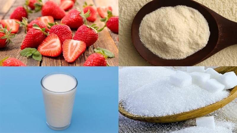 Nguyên liệu món ăn kem dâu tây