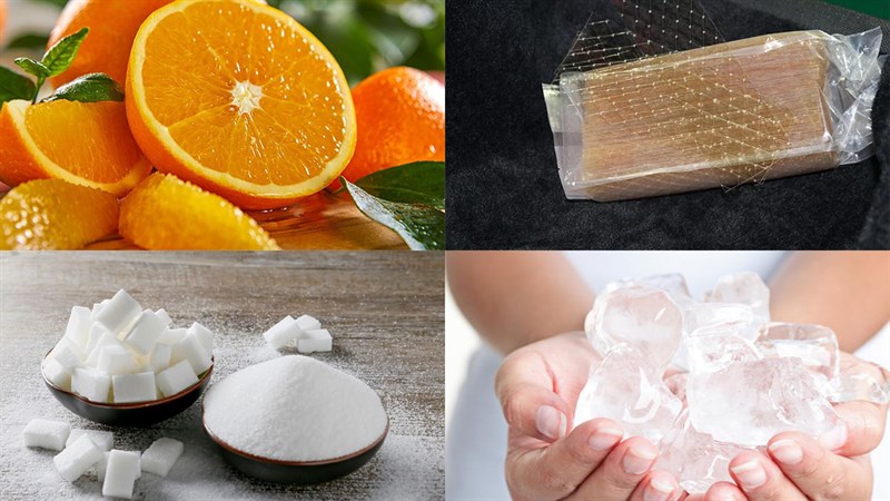 Nguyên liệu làm thạch rau câu trái cam