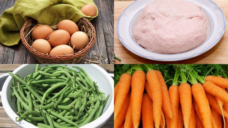 Nguyên liệu món ăn trứng cuộn rau củ