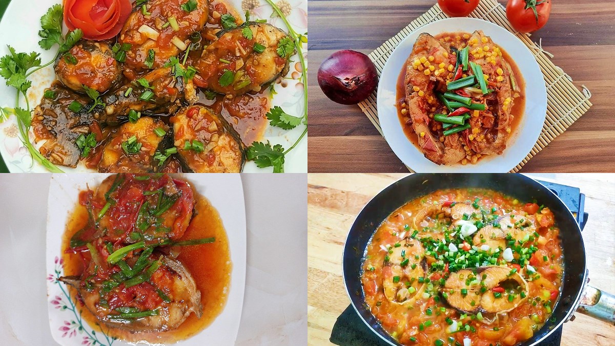 What are the different types of fish dishes with tomato sauce?