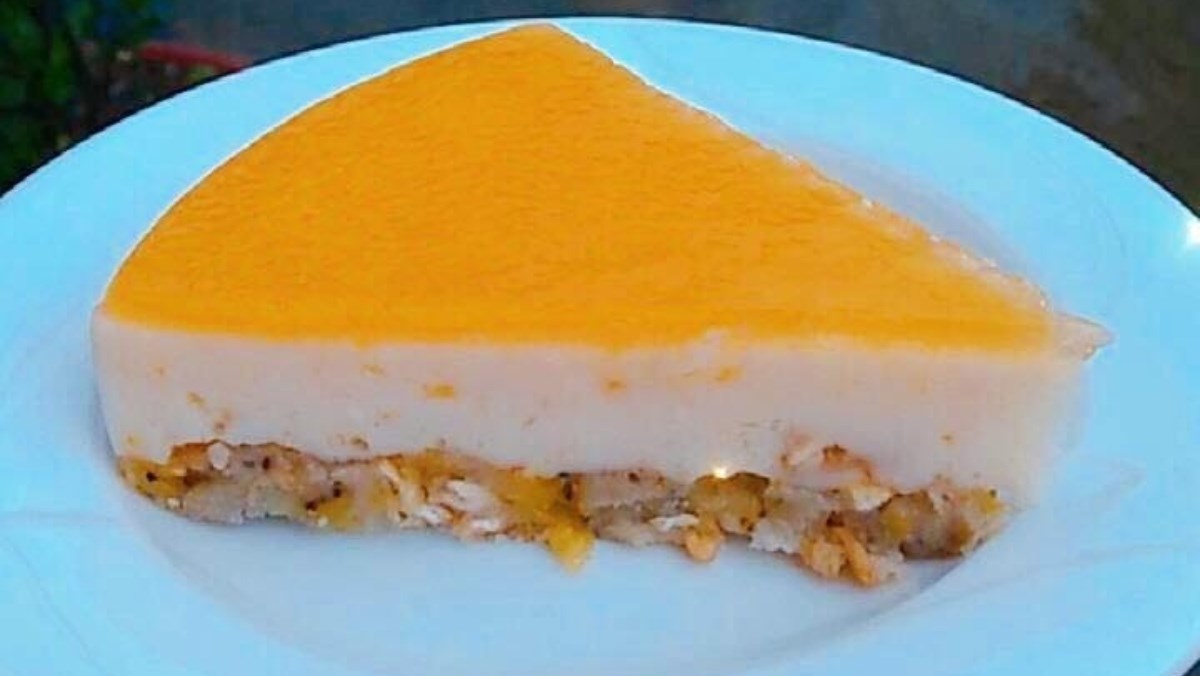Bánh cheesecake cam nướng với gelatin