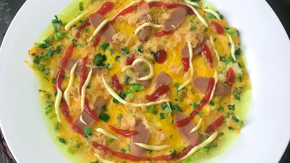 Bánh tráng nướng trứng cút mỡ hành