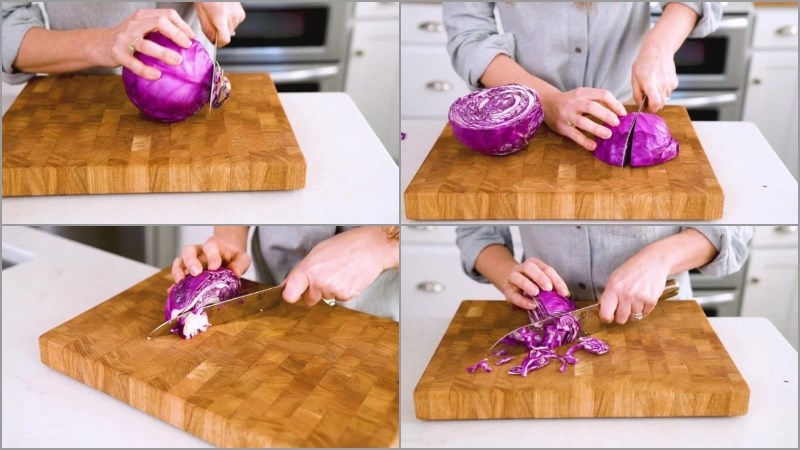 Cách cắt bắp bải bằng dao