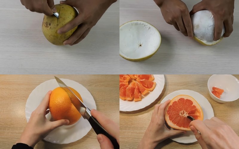 D&ugrave;ng muỗng - th&igrave;a lột vỏ bưởi