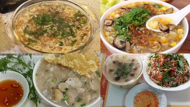 Súp cua chay - súp chay thập cẩm - cháo thịt bằm chay - cháo gà chay 