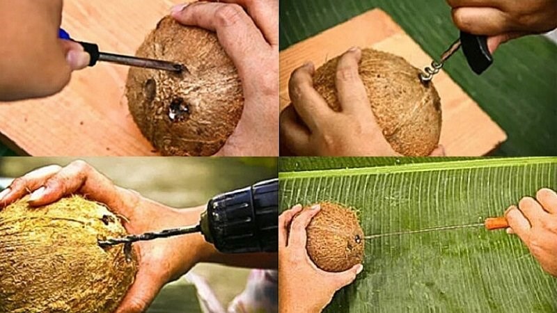 Mách bạn các cách chặt dừa và cách bổ dừa lấy cơm dừa đơn giản, dễ làm